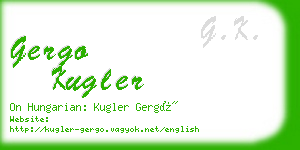 gergo kugler business card